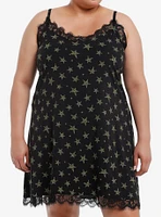 Social Collision Swirl Star Lace Slip Dress Plus