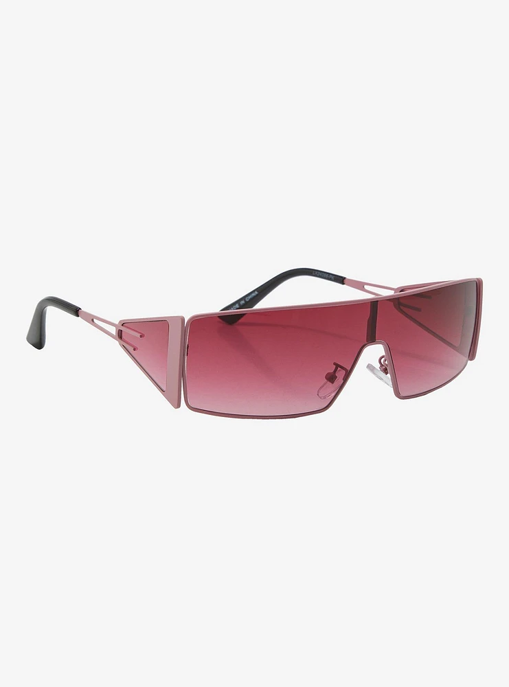 Pink Shield Wrap Sunglasses