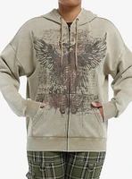 Social Collision Winged Skeleton Girls Hoodie