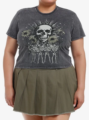 Social Collision Skeleton Fairy Flower Wash Girls Baby T-Shirt Plus