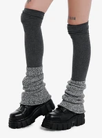 Grey Knit Layered Leg Warmers