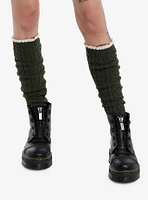 Olive & Cream Slouchy Knee-High Socks