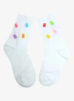 Rainbow Candy Bear Crew Socks