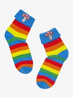 Mushroom Rainbow Folded Ankle Socks