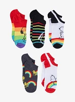 Peanuts Snoopy Rainbow No-Show Socks 5 Pair