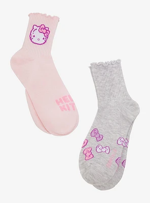 Hello Kitty Bows Crew Socks 2 Pair