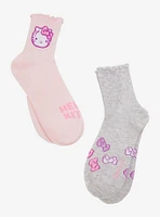 Hello Kitty Bows Crew Socks 2 Pair