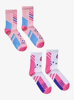 Hello Kitty Race Stripe Crew Socks 2 Pair