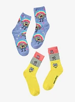 SpongeBob SquarePants Rainbow Trio Crew Socks 2 Pair