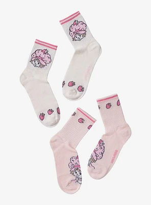 Strawberry Shortcake Pastel Ribbed Crew Socks 2 Pair