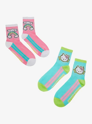 Hello Kitty Cinnamoroll Bright Crew Socks 2 Pair