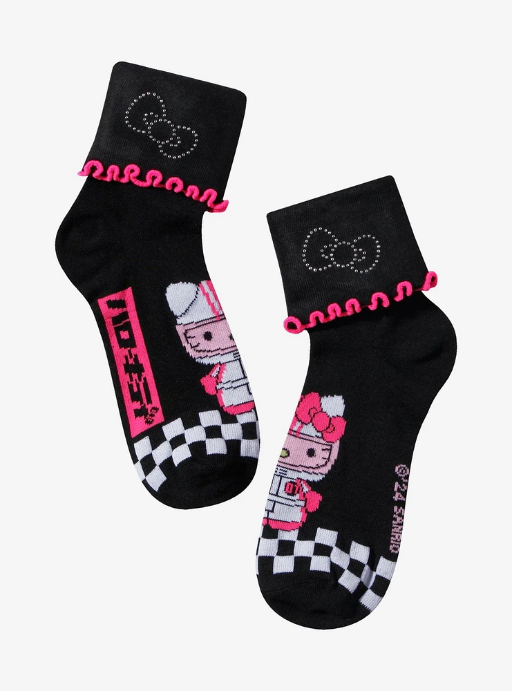 Hello Kitty Racing Bow Ankle Socks