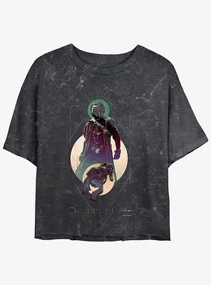 Dune: Part Two Paul Atreides Moon Portrait Mineral Wash Girls Crop T-Shirt