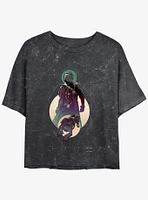 Dune: Part Two Paul Atreides Moon Portrait Mineral Wash Girls Crop T-Shirt