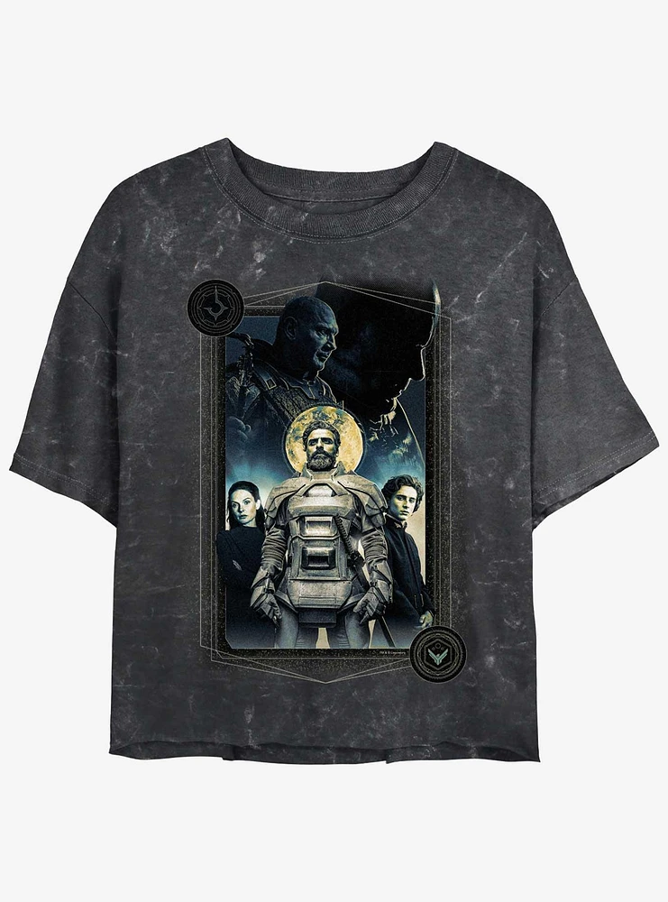 Dune: Part Two Character Poster Mineral Wash Girls Crop T-Shirt