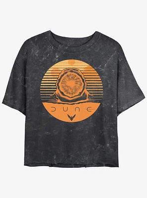 Dune: Part Two Arrakis Sandworm Stamp Mineral Wash Girls Crop T-Shirt
