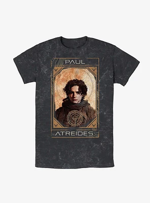 Dune: Part Two Paul Atreides Info Portrait Mineral Wash T-Shirt