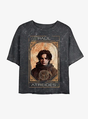 Dune: Part Two Paul Atreides Info Portrait Mineral Wash Girls Crop T-Shirt