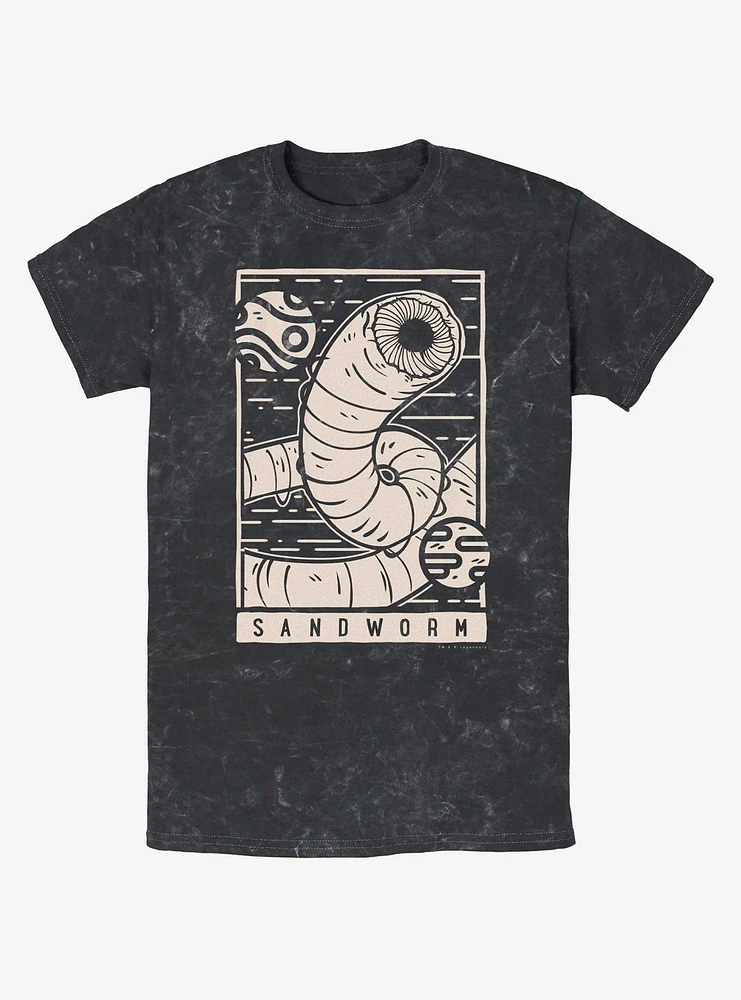 Dune: Part Two Sandworm Illustration Mineral Wash T-Shirt