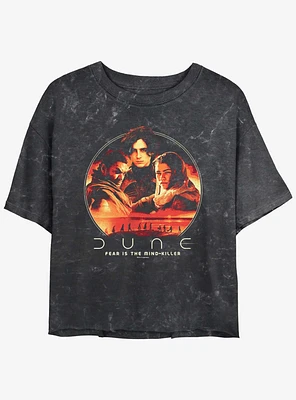 Dune: Part Two Characters Circle Icon Mineral Wash Girls Crop T-Shirt