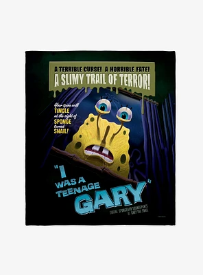 SpongeBob SqarePants I Was A Teenage Gary B-Movie Poster Throw Blanket