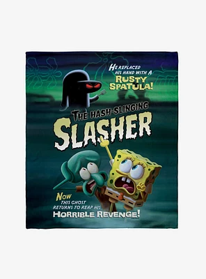 SpongeBob SqarePants The Hash-Slinging Slasher B-Movie Poster Throw Blanket