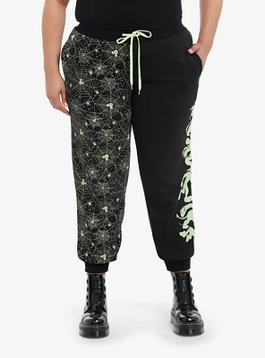 Her Universe Disney Halloween Split Glow-In-The-Dark Girls Jogger Sweatpants Plus