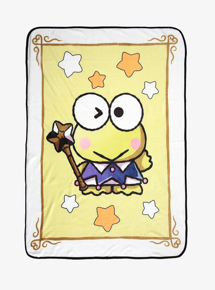 Keroppi Magic Card Throw Blanket