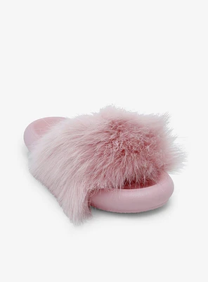 Yoki Gretta Lilac Fur Slide Sandals