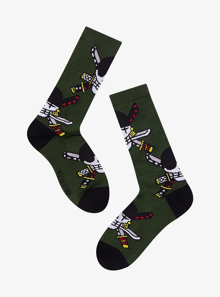 One Piece Roronoa Zoro Allover Print Crew Socks — BoxLunch Exclusive