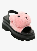Koi Pink Bear Fuzzy Chunky Sandals