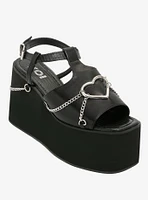 Koi Heart Hardware Chain Wedge Sandal