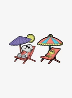 Peanuts Snoopy & Woodstock Beachside Enamel Pin Set — BoxLunch Exclusive