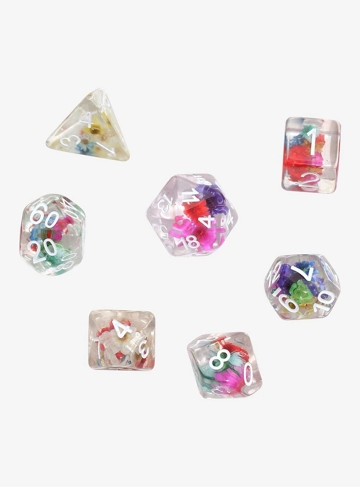 Pressed Flowers Polyhedral Dice Set Hot Topic Exclusive