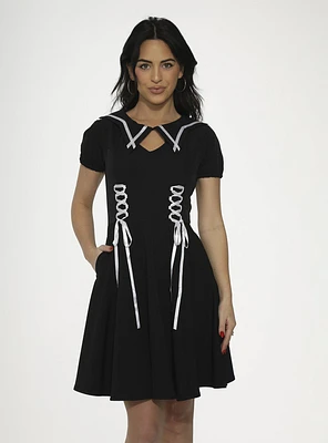 Black White Trim Dress