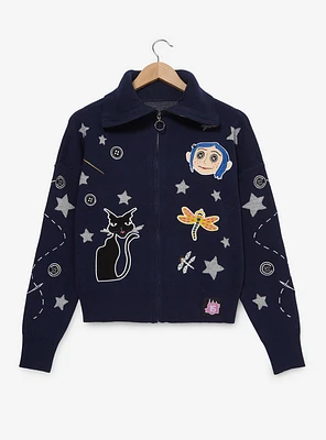 Coraline Icons Women's Zippered Sweater - BoxLunch Exclusive