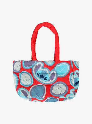Disney Stitch Chibi Face Puffy Tote Bag