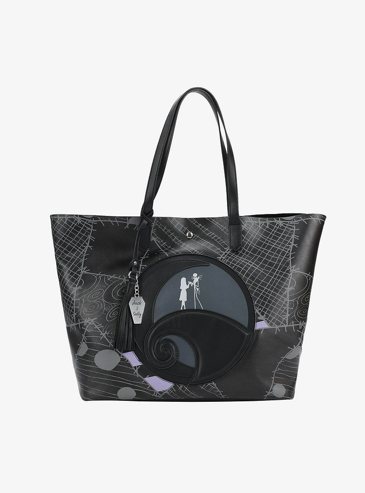 The Nightmare Before Christmas Jack & Sally Spiral Hill Tote Bag