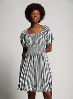 Beetlejuice Sandworm Allover Print Striped Dress — BoxLunch Exclusive