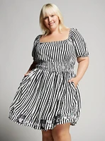 Beetlejuice Sandworm Allover Print Striped Plus Dress — BoxLunch Exclusive