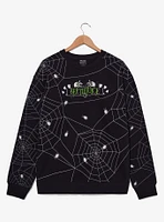 Beetlejuice Spider-Web Allover Print Crewneck - BoxLunch Exclusive