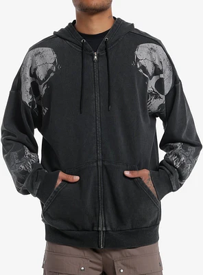 Skull Winged Cross Oversized Hoodie