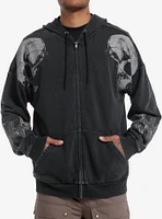 Skull Winged Cross Oversized Hoodie