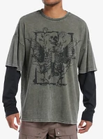 Green & Black Skeleton Fairy Long-Sleeve Twofer