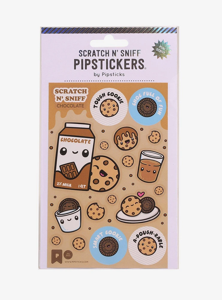 Pipsticks Cookies & Milk Scratch N' Sniff Sticker Sheet