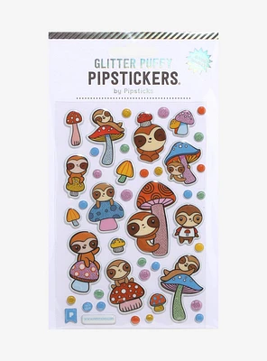 Pipstickers Mushroom Sloth Puffy Sticker Sheet