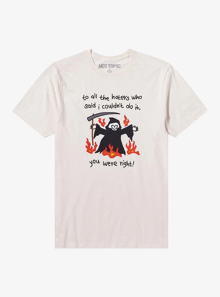To All The Haters Grim Reaper Flames T-Shirt