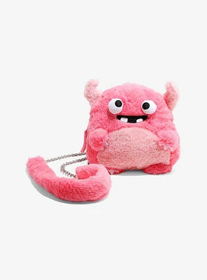 Pink Fuzzy Monster Plush Crossbody Bag