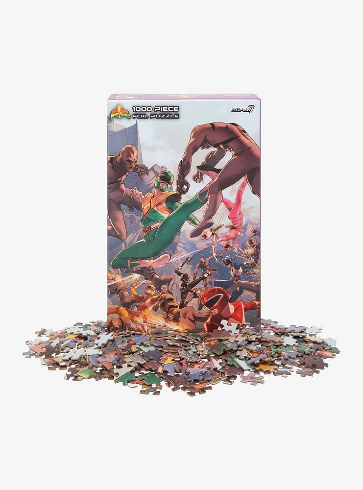 Mighty Morphin Power Rangers Rangers Group Fight Puzzle