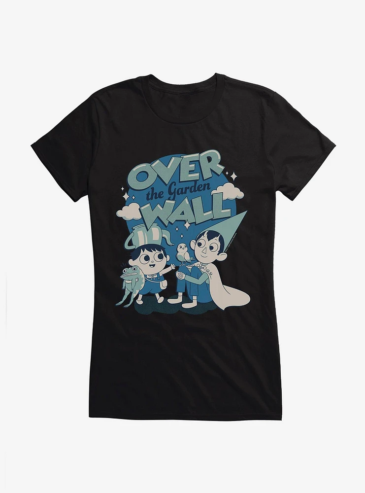 Over The Garden Wall Blue Monochrome Group Girls T-Shirt